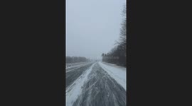Multi-Vehicle Pileup During Snow & Ice Storm CT I91