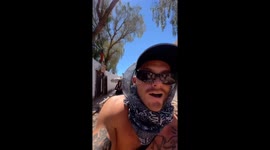 Aussie men find a crackhead wandering the streets of northern Chile, decide to buy him a bike. He tries to wheelie and falls off