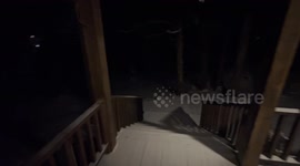 Mountainburg, AR snow at night, no sounds on the road below. brings you back to a simpler time