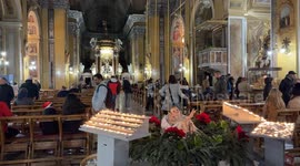 A statue representing Baby Jesus was displayed in the Parish Sanctuary of Santa Maria in Traspontina on Christmas Day in Rome.