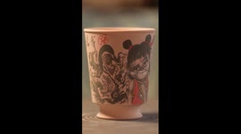 Artist draws figures from 