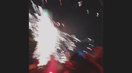 Spectators almost got hit by fireworks during festival in Myanmar