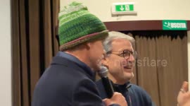 Michele Placido, actor and director, speaks to the audience after the screening of his film ‘Eterno Visionario’ at Cinema delle Provincie, a small, single-screen community arthouse cinema in Rome.