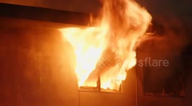 US, Los Angeles: Covina Abandoned Apartment Fire