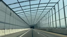 An amazing experience driving through a tunnel that looks like a scene from The Matrix movie!