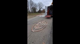 Artist’s shows how 30 ellipse is created to slows traffic in Gironde, France