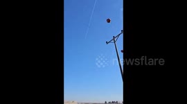 Israel: Footage of an interceptor missile launched from the Golan Heights, aimed at an 