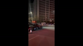 Fireworks explosion unexpectedly triggers building lights in Shandong, China