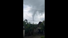 Tornado spotted near Mintobasuki, Gabus in Central Java