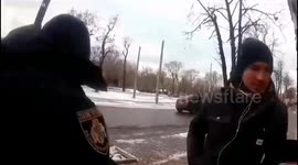 Man struck by car while fleeing police in Lviv, Ukraine