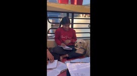 Max shows protective behavior around girl, growls at boy