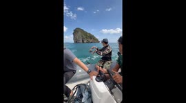 Fiery Italian tourist yells abuse at marine police when he's caught snorkeling in protected area