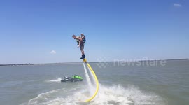 Pro-jet ski racer builds makeshift flyboard