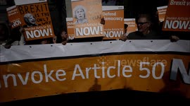 Pro-Brexit demonstration asking for 'Brexit now'