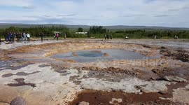 Geyser geothermal area iceland tourist attraction 1080p 60fps