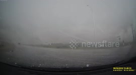 Insane hail storm batters cars in Canada