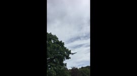 Lancaster Bomber fly past at Petwood Hotel, Woodhall Spa, UK