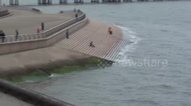 RNLI rescue man in sea off Blackpool