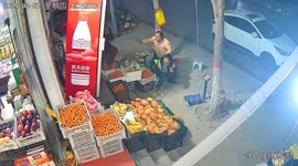 Shop fridge collapses on young boy - customers rush to rescue him