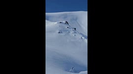Skier Triggers Massive Avalanche