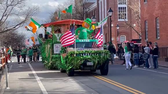 42nd Annual Alexandria, Virginia Saint Patrick’s Day Parade Float and Bag Pipers