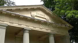 Princess Diana's final resting place in the gardens of Althorp House, Northamptonshire, England