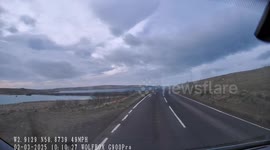 CLOSE CALL:  Head on collision only just avoided! Wolfbox picked up driver at fault.