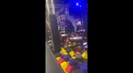 Dad Dramatically Falls Into Foam Pit