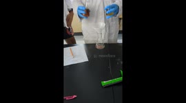 Mixing chemicals creates glowing blue light in Columbus, Ohio