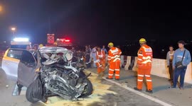 South Korean tourist dies after crashing car into container truck in Pattaya