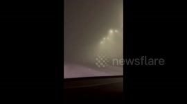 UK: Thick fog reduces visibility on the road in Kent