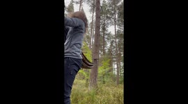 54 yo female practises new hammock for solo wild camping but has disastrous fail and hits the ground