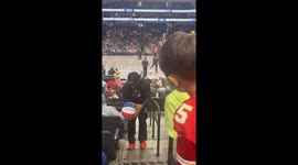 Harlem Globetrotters February 16, 2025. American Airlines Center Dallas, TX.   Jonte “Too Tall” Hall with the trick shot making it look too easy!