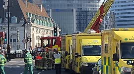Heavy emergency vehicle presence as man climbs Big Ben