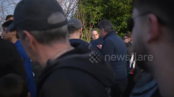 Glazers out march clashes with Pro Palestine Protester outside Old Trafford. Ahead of the Manchester United Vs Arsenal game