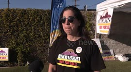 US, Los Angeles: Altadena Eaton Fire Survivor Lost Home and Business Holds Pop Up With Sound On Tape