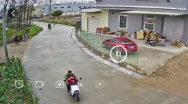 Devil bird divebombs boy walking along path in China