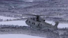 Britain's Royal Marines drop troops into Norwegian mountains in training drill