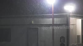 US, Los Angeles: Wrightwood Early Morning Snowfall