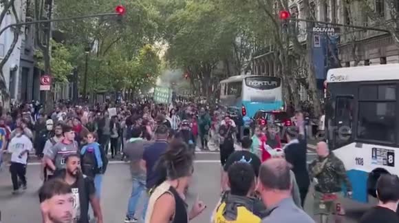 Argentina riot police unleash water cannon on protesters - Buy, Sell or ...