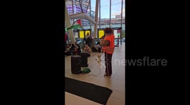 Netherlands: Activists gathered at Utrecht Central for a powerful sit-in protest against the blockade on Gaza
