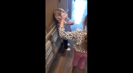Sisters in trouble as slime they were playing with ends up tangled in their hair