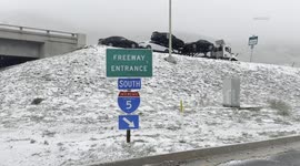 US, Bakersfield: Tejon Pass Morning Time 5 Freeway And Frazier Park Snow
