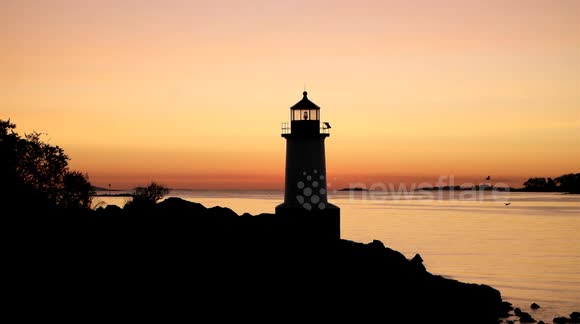 Sunrise at Winter Island Lighthouse (also called Fort Pickering Light) in Salem, Massachusetts