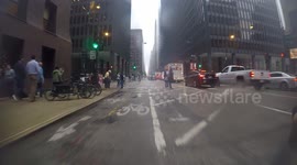 Oblivious Pedestrian Causes Bicycle Crash