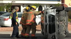 US, Las Vegas: Las Vegas Rollover Crash Shuts Down Rancho Near Charleston