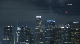 US, Los Angeles: Downtown Los Angeles SpaceX Transporter 13 Mission Launch