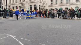 Kentstown and Seneschalstown Accordion Band at the London St Patrick's Day Parade. London, UK 16/03/2025.