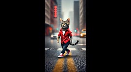 Confident Cat Walking Like a Boss.