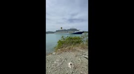 Vista General De Un Crucero EN una Palaya En Republica Dominicana,